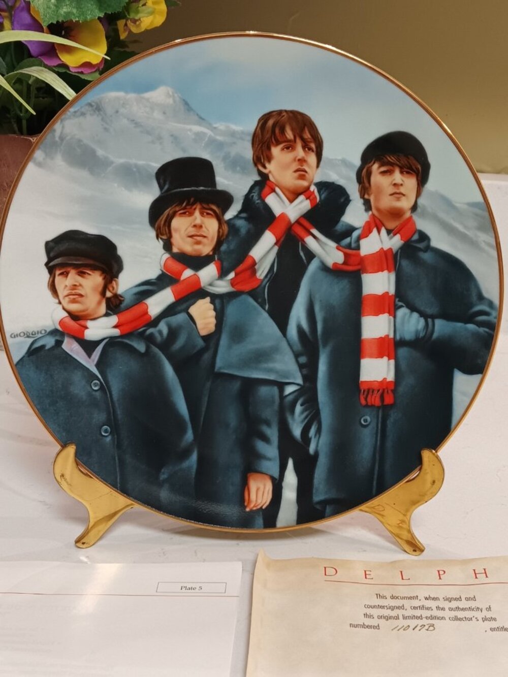 Vintage 1992 Beatles Numbered Collector Plate W/ Certificate - "Help"